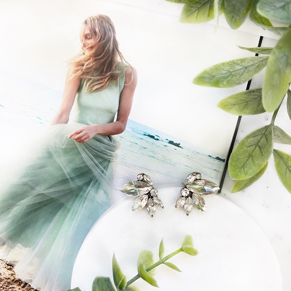 "Lennox" Earrings || Clear Crystal Statement